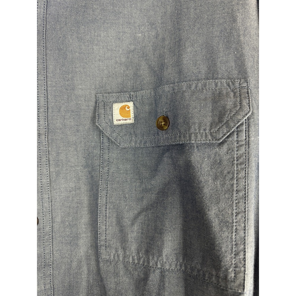 NEW Carhartt Chambray Long Sleeve Shirt Blue Button Down Big & Tall Size 3XL 3X - Picture 7 of 11